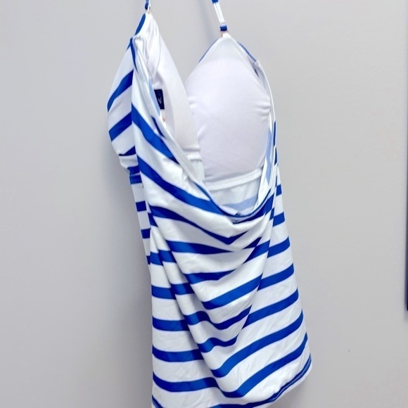 Lauren Ralph Lauren Port Stripe Lace Front Bandini Top swimsuit swimwear 16 - Picture 10 of 11